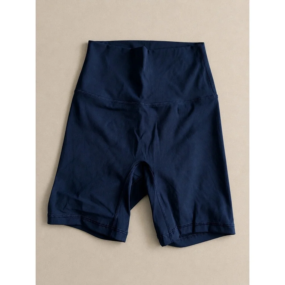 Lululemon Biker Shorts Womens 2 Navy Blue Excellent‎ High Rise 6